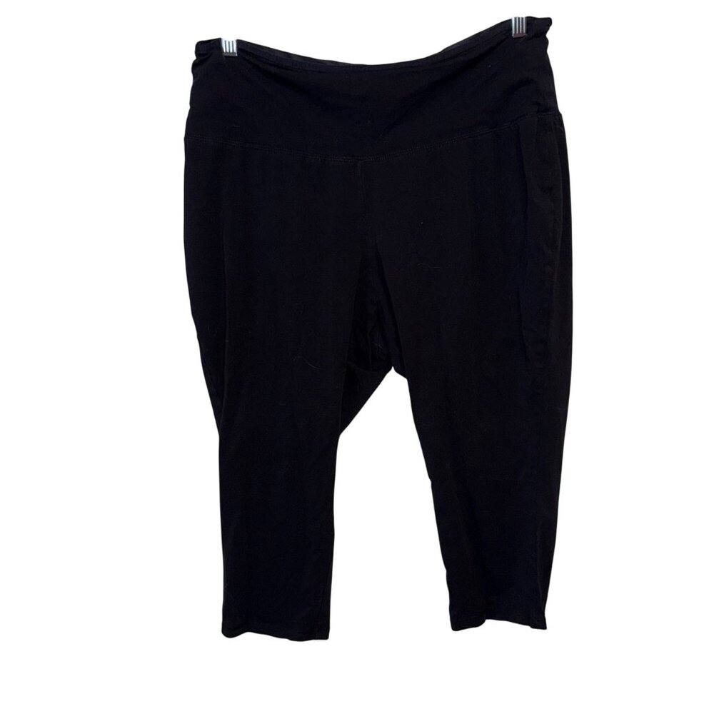 Catherines Black Active Capri Pants Womens Plus Size 2X  22-24 Petite